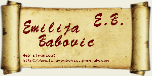 Emilija Babović vizit kartica